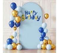 Mateju Arch Backdrop Cover, Birthday Arch Backdrop Stand Cover for Round Top, Double Sided, Spandex Elastic, for Decoration Party Ceremony Banquet Baby Shower (Blue,7.2FT 122x220cm)