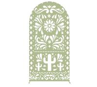 Mateju Arch Backdrop Cover, Mexican Cactus Pattern Stretch Fited Wedding Arch Stand Cover Birthday Party Ceremony Baby Shower Wedding Photography Background Decor (Green,6FT/80x180cm)