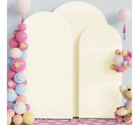 Mateju Arch Backdrop Cover Solid Color Stretch Fited Wedding Arch Stand Cover for Birthday Party Ceremony Baby Shower Wedding Decor Photography Background Frame Cover (Beige,5ft/65x150cm)