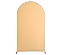 Mateju Arch Backdrop Cover Spandex Fit Arch Stand Backdrop Cover for Kids Adults Birthday Party Banquet Outdoor Wedding Baby Shower Photography Background Frame Panels Cover (6.6x3.3ft,Khaki)