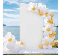 Mateju Arch Backdrop Cover Spandex Fited Wedding Arch Backdrop Stand Cover for Birthday Party Ceremony Decor Baby Shower Wedding Photography Background Frame Cover (6.6ft (101x202cm),White)
