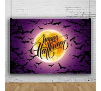 Mateju Backdrop Vinyl Photography Background, Halloween Happy Party Decorations Banner Suplies, Christmas Photo Backdrop Decorations Photo Studio Backdrop Props (5x3FT,Bat)
