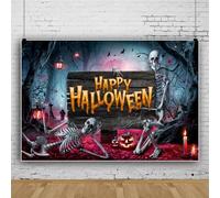 Mateju Backdrop Vinyl Photography Background, Halloween Happy Party Decorations Banner Suplies, Christmas Photo Backdrop Decorations Photo Studio Backdrop Props (10x7FT,red)