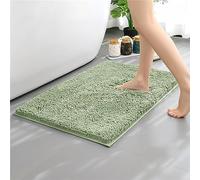 Mateju Bath Mats for Bathroom Non-Slip, Soft Chenille Bathroom Rug Absorbent Shower Machine Washable for Bath and Tub Toilet, Snuffle Mat for Dogs and Puppies (50 * 80CM,Sage Green)