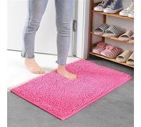 Mateju Bath Mats for Bathroom Non-Slip, Soft Chenille Bathroom Rug Absorbent Shower Machine-Washable for Bath and Tub Toilet, Snuffle Mat (45x70CM,Dark Pink)