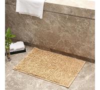Mateju Bath Mats for Bathroom Non-Slip, Soft Chenille Bathroom Rug Absorbent Shower Machine-Washable for Bath and Tub Toilet, Snuffle Mat for Dogs and Puppies (50x80CM,Khaki)