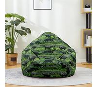 Mateju Bean Bag Chair, Beanbag Chair Adult, 3D Dinosaur Bean Bag Without Filling, Plush Toy Storage Large Bean Bags, High Back Bean Bags, Suitable for Indoor and Outdoor Beanbag (S,green)