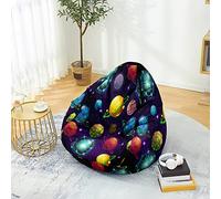 Mateju Bean Bag Chair, Beanbag Chair Adult, 3D Space Planet Bean Bag Without Filling, Plush Toy Storage Large Bean Bags, High Back Bean Bags, Suitable for Indoor Bean bag (L,Jupiter)