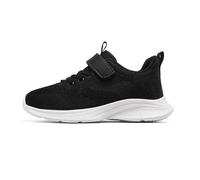Mateju Boys Girls Trainers Non-Slip Kids Trainers, Breathable Kids Shoes Hook and Loop Fashion Sneakers Unisex Children's Sport Shoes for Walking Running, 3 Colors Black