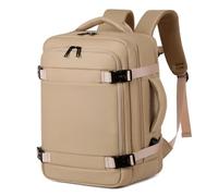 Mateju Cabin Bag Backpack, Carry On Flight Backpack, Men Woman Underseat Rucksack, Multipurpose Hand Luggage Bag Casual Daypack, for Airplanes Plane Travel Work School (Khaki,40x30x20cm)