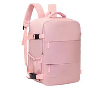 Mateju Cabin Bag Backpack, Carry On Flight Backpack, Men Woman Underseat Rucksack, Splash Resistant Hand Luggage Bag Casual Daypack, for Airplanes Plane Travel Work Office School (Pink)