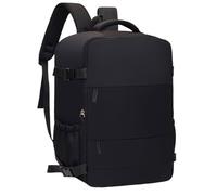 Mateju Cabin Bag Backpack, Carry On Flight Backpack, Men Woman Underseat Rucksack, Splash Resistant Hand Luggage Bag Casual Daypack, for Airplanes Plane Travel Work Office School (Black)