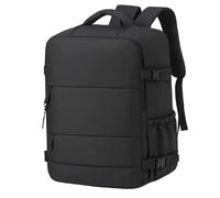 Mateju Cabin Bag Backpack, Carry On Flight Backpack Underseat Rucksack Splash-Resistant Oxford Hand Luggage Bag Casual Daypack for Airplanes Plane Travel Work Office (Black B,40x30x20cm)