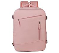 Mateju Cabin Bag Backpack, Carry On Flight Backpack Underseat Rucksack Water Resistant Hand Luggage Bag Casual Daypack for Men Woman Airplanes Plane Travel Work Office School (Pink)