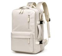 Mateju Cabin Bag Backpack, Carry On Flight Backpack Underseat Rucksack Water Resistant Hand Luggage Bag Casual Daypack for Men Woman Airplanes Plane Travel Work Office School (Beige)