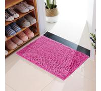 Mateju Chenille Bath Mat Non Slip, Soft & Comfortable Rectangle Shaped Bathroom Mat Super Absorbent Bathmat Machine Washable & for Bathroom, Shower and Tub Toilet (45x70cm,Hot pink)