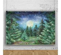 Mateju Christmas Photography Backdrop Green Christmas Tree Photography Background Cloth Xmas Party Decor Vinyl Backdrops Portrait Photo Studio Supplies Booth Props (6x4 FT,Style E)