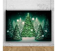 Mateju Christmas Photography Backdrop Green Christmas Tree Photography Background Cloth Xmas Party Decor Vinyl Backdrops Portrait Photo Studio Supplies Booth Props (10x6.5 FT,Style I)