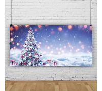 Mateju Christmas Photography Backdrop Shiny Christmas Tree Winter Snowflake Photography Background Cloth Xmas Party Decor Vinyl Backdrops Photo Studio Supplies Booth Props (6x4 FT,Style E)