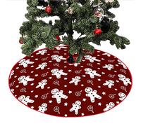 Mateju Christmas Tree Skirt Red 28/36/48 Inch, White Xmas Tree Skirt Soft Plush Base Floor Mat Cover Christmas Party Snowflake Decorations Festive Holiday Design (28inch,Lollipop)