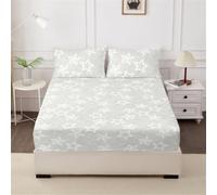 Mateju Circles Geometric Printed Fitted Sheet for Single Double King Bed, Microfiber Fitted Sheets 30cm Deep, Soft Breathable Fade Resistant Fitted Bed Sheets, No Pillowcases (Double,Stars)