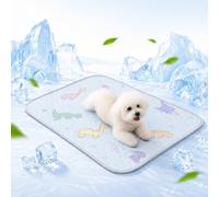 Mateju Cooling mat for Dogs, Reusable Pet Cool Mat, Washable Puppy Training Pad, Self Cooling Mat for Small, Medium, Large Dogs Cats in Hot Summer, Indoor Outdoor Travel (Dinosaur 2,30x20cm)