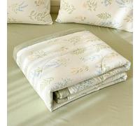 Mateju Coverless Duvet 4.5 Tog King Double Single Size, Quilt Cosy and Lightweight, 100% Cotton Summer Quilted Duvet Ideal for Bedspreads Throw Soft Machine Washable (Light green,150 * 200cm)