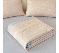 Mateju Coverless Duvet 4.5 Tog King Double Single Size, Quilt Cosy and Lightweight, 100% Cotton Summer Quilted Duvet Ideal for Bedspreads Throw Soft Machine Washable (Pinkish purple,150 * 200cm)