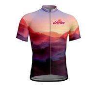 Mateju Cycling Jersey Mens, Road Cycle Bicycle Top, 3D Printing Mountain Bike Shirts Cycling Clothing, Breathable Quick Drying Men's Dirt Bike Shirts Motocross (Purple Red,4XL)