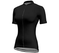 Mateju Cycling Jersey Women, Solid Color Cycling Clothing Road Cycle Bicycle Top Mountain Bike Shirts, Ladies Summer Breathable Quick Drying Women's Dirt Bike Shirts for Motocross (Black,S)