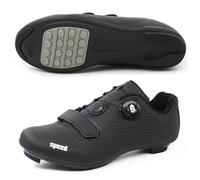 Mateju Cycling Shoes Mens and Women, Non-Slip No-Lock Indoor Bicycle Shoes, Unisex Breathable Sneaker Rubber Sole Bike Shoes, Outdoor Sports Riding Shoes Black