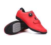 Mateju Cycling Shoes Mens and Women, Non-Slip No-Lock Indoor Bicycle Shoes, Unisex Breathable Sneaker Rubber Sole Bike Shoes, Outdoor Sports Riding Shoes Red