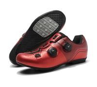 Mateju Cycling Shoes Mens Women, 5.5-11 UK Breathable Non-Slip No-Lock Indoor Bicycle Shoes, Unisex Sneaker Rubber Sole Bike Shoes, Outdoor Sports Riding Shoes (A5 Red,11)