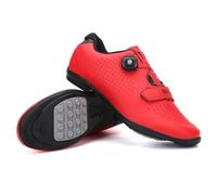 Mateju Cycling Shoes Mens Women, 6-11 UK Breathable Non-Slip No-Lock Indoor Bicycle Shoes, Unisex Sneaker Rubber Sole Bike Shoes, Outdoor Sports Riding Shoes (7.5,896 Red)