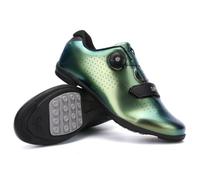 Mateju Cycling Shoes Mens Women, 6-11 UK Breathable Non-Slip No-Lock Indoor Bicycle Shoes, Unisex Sneaker Rubber Sole Bike Shoes, Outdoor Sports Riding Shoes (10.5,896 Dark Green)