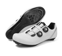Mateju Cycling Shoes Mens Women, 6-11 UK Cycling Shoes with SPD Cleats Non-Slip Breathable Unisex Sneaker Road Bike for Gym, Outdoor, Indoor (8.5,2413 White)