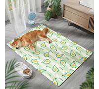 Mateju Dog Cooling Mat, Pet Cooling Mat, Fruit Pattern Reusable Washable Pet Cool Pad Self Cool Ice Silk Pad No Gel for Home Travel, for Dogs Cats in Hot Summer (Avocado,50x70cm)