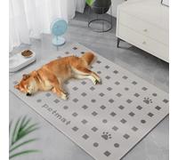 Mateju Dog Cooling Mat, Pet Cooling Mat No Gel, Modern Minimalist Reusable Washable Pet Cool Pad Self Cool Ice Silk Pad for Home Travel, for Dogs Cats in Hot Summer (Light gray,85x120cm)