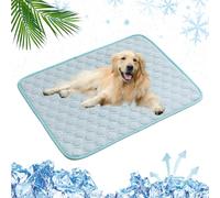 Mateju Dog Cooling Mat, Reusable Pet Cool Mat No Gel, Washable Puppy Training Pad, Ice Silk Self Cooling Pad for Dogs Cats in Hot Summer, Home Travel Pet Supplies (Blue,60x45cm)