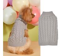 Mateju Dog Jumper Small Dog Jumpers Medium Size Large, Knitting Puppy Sweater Warm Knit Coat Pullover Vest Clothes For Small Medium Large Pet Cat (Gray,S)