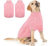 Mateju Dog Jumper Small, Dog Jumpers Medium Size Large, Long Sleeves Fleece Puppy Sweater Warm Knit Coat Pullover Vest Clothes for Cat Small Medium Large Pet (Light Pink,XS)