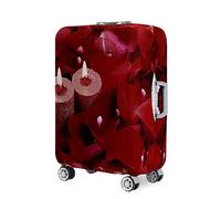 Mateju Elastic Luggage Covers, Suitcase Cover for 18-32in Suitcase Protectors, Trolley Case Protective Cover Anti-Scratch Washable Travel Suitcase Protector (M(22”-24”),Rose Candle)
