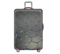 Mateju Elastic Suitcase Cover 3D Future Tech Style Luggage Covers Protectors, 18-32 Inch Trolley Case Protective Cover Anti-Scratch Travel Suitcase Protector (Geometries 5,S)