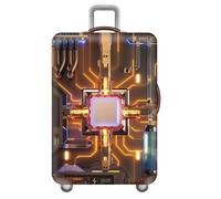 Mateju Elastic Suitcase Cover Luggage Covers Protectors 3D Geometry Pattern, 18-32 Inch Trolley Case Protective Cover Anti-Scratch Travel Suitcase Protector (Chip,L)
