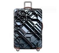 Mateju Elastic Suitcase Cover Luggage Covers Protectors 3D Geometry Pattern, 18-32 Inch Trolley Case Protective Cover Anti-Scratch Travel Suitcase Protector (Dark Green,M)