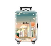 Mateju Elastic Suitcase Cover Luggage Covers Protectors Future 3D City, 18-32 Inch Trolley Case Protective Cover Anti-Scratch Travel Suitcase Protector (City 8,L)