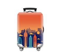 Mateju Elastic Suitcase Cover Luggage Covers Protectors Future 3D City, 18-32 Inch Trolley Case Protective Cover Anti-Scratch Travel Suitcase Protector (City 1,S)