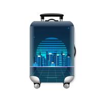 Mateju Elastic Suitcase Cover Luggage Covers Protectors Future 3D City, 18-32 Inch Trolley Case Protective Cover Anti-Scratch Travel Suitcase Protector (City 3,XL)