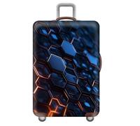 Mateju Elastic Suitcase Cover Luggage Covers Protectors Future Geometry Pattern, 18-32 Inch Trolley Case Protective Cover Anti-Scratch Travel Suitcase Protector (Midnight Blue,XL)