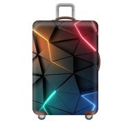 Mateju Elastic Suitcase Cover Luggage Covers Protectors Future Geometry Pattern, 18-32 Inch Trolley Case Protective Cover Anti-Scratch Travel Suitcase Protector (Colourful,S)